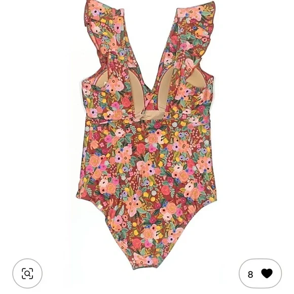 summersalt x Rifle Paper Co Garden Party print Ruffle One-Piece Swimsuit - Picture 2 of 3